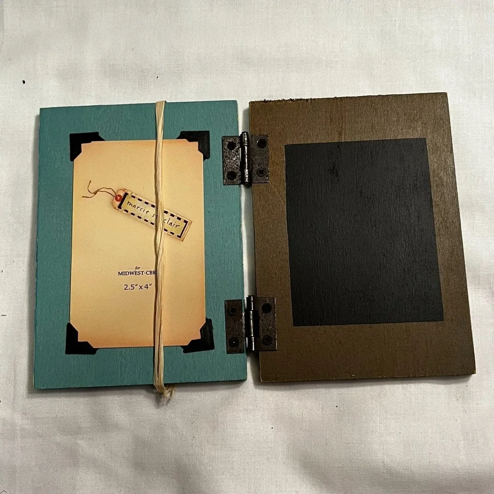 Set of 4 Card Boards by Marcie - Wood Greeting Card- photo frame & chalkboard